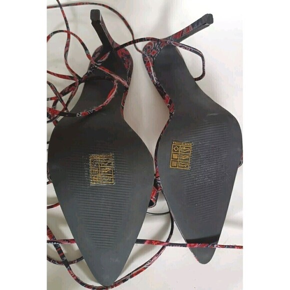 Simmi London Shoes Lace Up Leg Heels Size 6 Estella 1 Claremont Twins Paisley - Picture 6 of 8